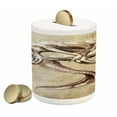 thumbnail image 1 of Mermaid Piggy Bank, Vintage Girl in the Sea an Anchor Mythical Aquatic Creature Graphic Art, Ceramic Coin Bank Money Box for Cash Saving, 3.6" X 3.2", Beige Brown, by Ambesonne, 1 of 4