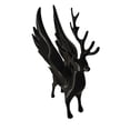 thumbnail image 4 of Figura de ciervo alado, ciervo alado de invierno, decoración de escritorio, adorno navideño Negro, 4 of 9