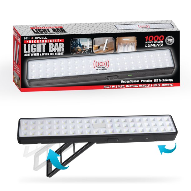 Bell and Howell Portable 1000 Lumen LED Light Bar, Rechargeable with