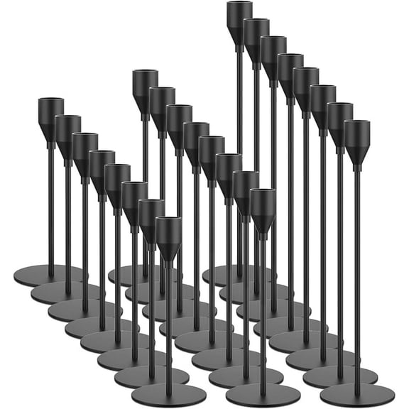 Matte Black Taper Candle Holders, Set of 3 Metal Candlestick Holders for Candle Sticks Holder Decor, Ideal for Mantle Table Centerpiece, Weddings, Dining, Housewarming Gift & Anniversaries