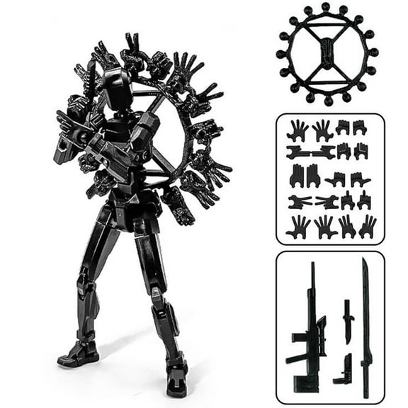 Lucky Robot 13 Action Figure, Dummy Titan Lucky 13 Action Figure, Articulated T13 Desktop Decoration,accessories Best Birthday Festival Gift Black