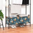 thumbnail image 3 of Yayeee Foldable Storage Basket for Shelves with Handles Waterproof Cloth Bins, Blue Oranges, 3 of 7