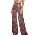 thumbnail image 2 of WILLBEST Pantalones Casuales para Mujer Omens con Lentejuelas Brillantes, Cintura Alta, Acampanados y Elásticos para el Hogar para Un Estilo y Comodidad Sin Esfuerzo. Grande, 2 of 5