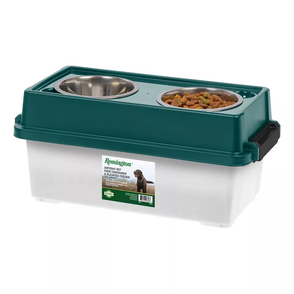 IRIS USA Elevated Dog Food Bowl with Storage photo 1
