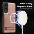 thumbnail image 5 of Magnetic for Samsung Galaxy S25 Edge PU Leather Case, Compatible with Magsafe, Built-in Invisible Stand, Premium Ultra Slim Adjustable Kickstand Protective Phone Case for Galaxy S25 Edge, Rosegold, 5 of 8