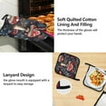 thumbnail image 4 of Retro Red Mushroom Oven Mitts and Pot Holders with Chef Apron Set 5 Pcs Kitchen Cooking Set, 4 of 6