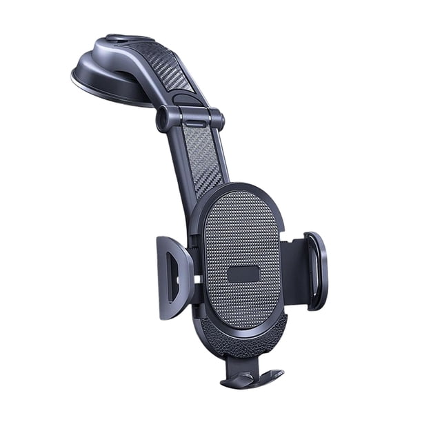 Soporte para teléfono con ventosa para coche, compatible con la mayoría de los teléfonos, llamadas manos libres 360 Negro