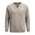 thumbnail image 4 of Mens Waffle Long Sleeve Shirt Big and Tall V Neck Shirts Warm Quilted Pullover Shirts Plain Relaxed Fit Knit Tops, 4 of 5