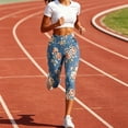 thumbnail image 6 of TaTaai Womens Printed Slim Fit Capri Leggings Yoga Pants with Pockets High Waist Stretchy Trousers for Daily Gym, 6 of 8