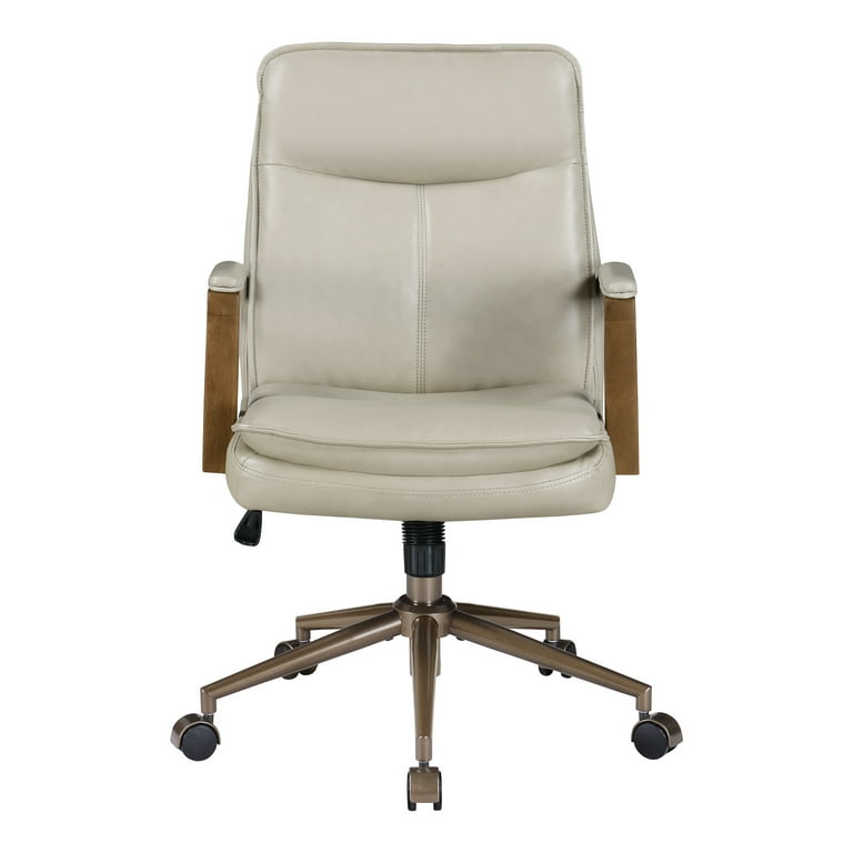 Woodlands Office Chair in Taupe Faux Leather - Walmart.com