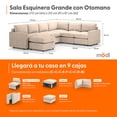 thumbnail image 2 of Sala Seccional Modular Esquinera Adapti 6 Plazas + Otomano | Beige Ostra, 2 of 9