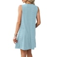 thumbnail image 5 of Womens Swimsuit Cover Up Hollow Out Crochet Coverups Sleeveless Beach Dress Tank Bikini Cover Ups - Knit Swimwear Mesh Bathing Suit Hollow Out Dress - Summer Vacation Travel Dress 2026 Sky Blue XXL, 5 of 6