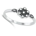 thumbnail image 4 of Unique Scalloped Flower Ring Bali Style .925 Sterling Silver Band Jewelry Female Male Unisex Size 10, 4 of 4
