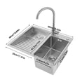 thumbnail image 2 of Modern Silver Laundry Sink, Household Stainless Steel Laundry Sink with Faucet, Laundry Sink with Washboard, 2 of 21