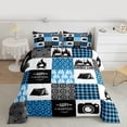 thumbnail image 2 of Homewish Travel Trailer Bedding Comforter Set,Happy Camping Twin Comforter Sets,Patchwork Geometric Plaid Bedding Set For Boys Kids,Luxury Bedroom Decor Reversible,2 Pieces, 2 of 8