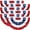 6 Pack 3x6 Feet, variant on 4 Pack USA Pleated Fan Flag, 3 X 6 Feet American US Bunting Flag Patriotic Half Fan Banner Flag Decoration, 4th of July Memorial Day Independence Day Fourth July Outdoor Decor