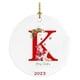 thumbnail image 2 of Fiudx Artículos en oferta con ofertas flash Colgante de decoración de árbol de Navidad personalizado con 26 letras, decoración de árbol de Navidad, regalo de Navidad, 2 of 3