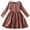 Brown, variant on Girls Long Sleeve Party Dress 2-8 Years Ruffled Tiered Skater Gown Round Neck Floral Princess Holiday Special Occasion Chiffon Bow Dress Girls Party Dress