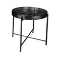 thumbnail image 2 of yotijay Iron Outdoor Side Table Bedside Table Removable Tray Accent End Table for Indoor Black, 2 of 9
