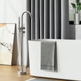 thumbnail image 7 of Freestanding Floor Tub Filler Standing High Flow Shower Faucets, Shower Mixer Taps, Swivel Gooseneck Spout with Cylinder Handheld Mount Bathtub Faucet, Wire Drawing, 7 of 7