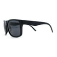 thumbnail image 3 of Mens Sport Rectangle Horn Rim Plastic Dark Black Lens Sunglasses Shiny Black, 3 of 4