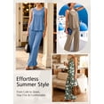 thumbnail image 4 of Anygrew Women's 2 Piece Lounge Sets Sleeveless Ruffle Hem Top and Wide Leg Pants with Pockets Casual Sweatsuit Outfits, 4 of 7
