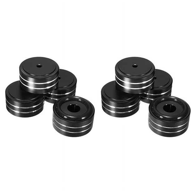 8 Piezas 40X20mm Aluminio HIFI AMP Soporte de Aislamiento de Altavoz Almohadilla de Pie DAC para Tocadiscos (Negro)