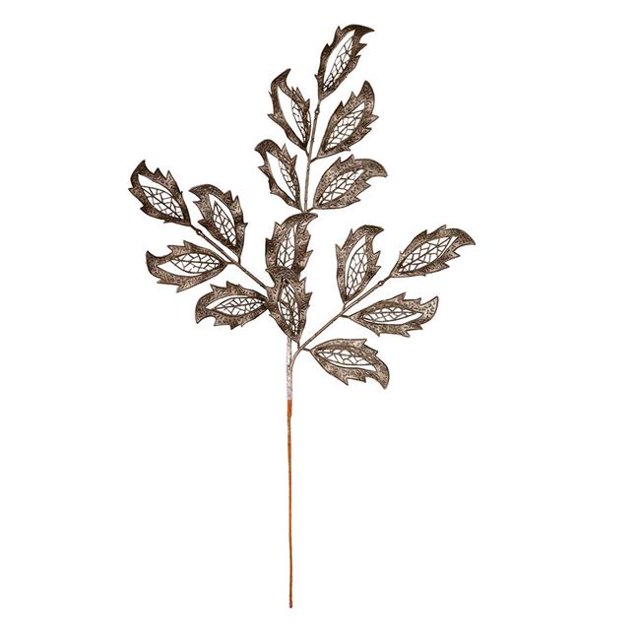 Vickerman L186675 22 in. Chocolate Matte Mistletoe Leaf Spray, 12 per Bag