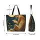thumbnail image 5 of Balery Leopard Reading Tarot Cards Bolsa Tote Estilo Estético con Cremalleras, Bolsa de Hombro, Bolsa de Compras Grande y Plegable, 5 of 8