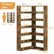 Corner Bookshelf, 6 Tiers Corner Bookcases with Baffles, 6-Tier Corner Bookshelf with Baffles,Large Storage Corner Bookshelf Display Rack 71''Tall Modern L shaprner Etagere Bookcase Corner Shelf L Sha