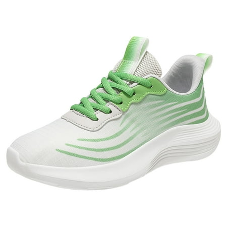 Fauean Women Sneakers Fashionable and Simple Color Blocking Shoes Lace up Casual Shoes Green Size 42