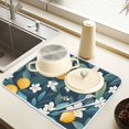 thumbnail image 2 of Yayeee Dish Drying Mat for Kitchen Counter 16" x 18" Microfiber Super Absorbent Coffee Decorative Pad, Floral Lemon, 2 of 9
