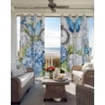 thumbnail image 4 of Blue Hydrangea Floral Blackout Curtains 90 Inches Long for Bedroom, Spring Retro Butterfly Botanical Thermal Insulated Room Darkening Black Out Window Curtain Panels Grommet Drapes for Living Room, 4 of 8