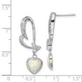 thumbnail image 2 of White Sterling Silver Earring Drop & Dangle Women'S Cubic Zirconia CZ Opal, Lab Created Phenomena 32 mm 12, 2 of 2