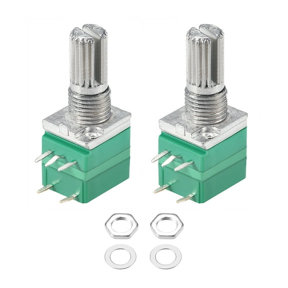 Uxcell 5K Ohm Variable Resistors Single Rotary Carbon Film Taper Potentiometer 2pack