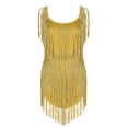 thumbnail image 4 of Bigersell Dresses for Women 2023 Women's Sleeveless Softs Tassels Retro Dress Party Dress for Female Regular Sun Dress Dresses, Style 25874, Gold M, 4 of 6