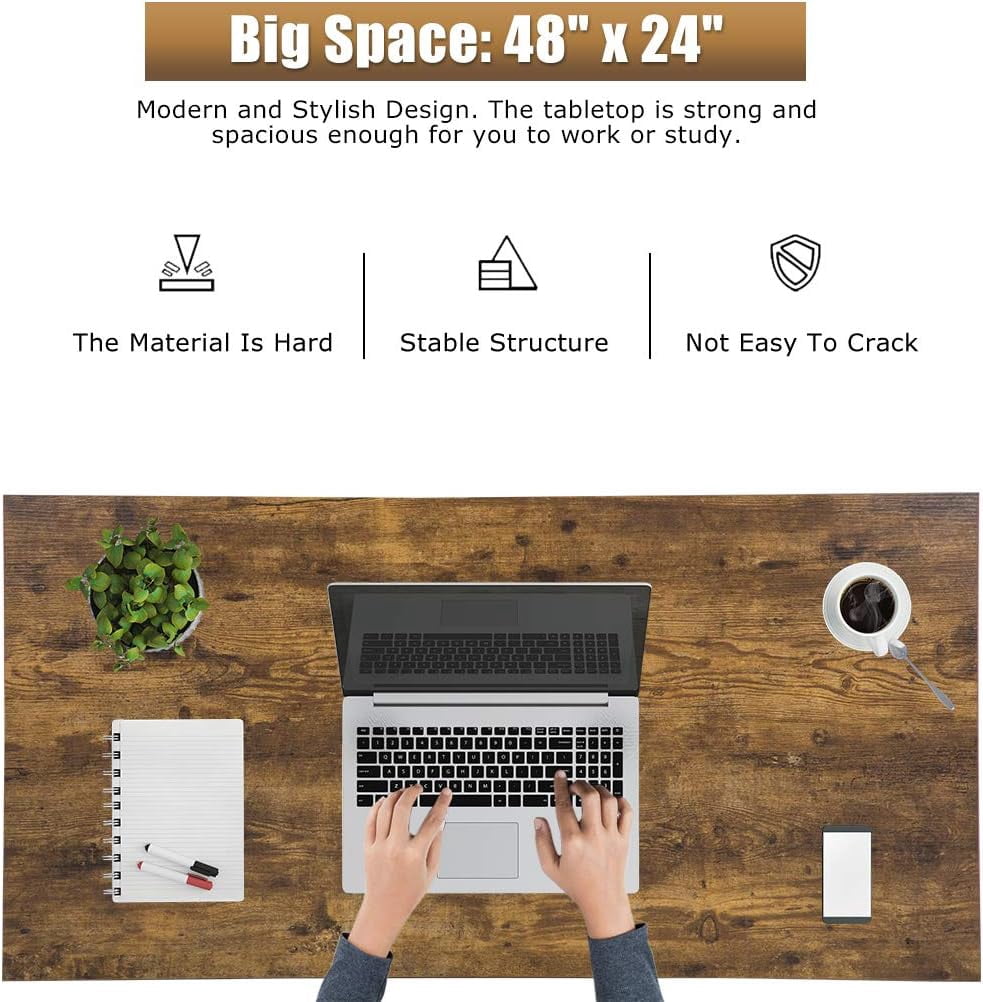 XF XINFENG 48 inch Computer Desk Home Office Desk Modern Simple Style Gaming Desk for Small Space,Vintage