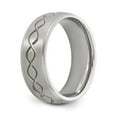 thumbnail image 5 of Stainless Steel Scroll Design Brushed & Polished 8mm Ridged Edge Band Size: 12; for Adults and Teens; for Women and Men, 5 of 5