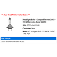 thumbnail image 2 of Headlight Bulb - Compatible with 2003 - 2015 Mercedes-Benz ML350 2004 2005 2006 2007 2008 2009 2010 2011 2012 2013 2014, 2 of 2