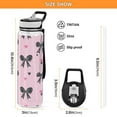 thumbnail image 3 of 32oz Transparent Sports Water Bottle with Straw for Kids Adults Outdoor School Gym Fitness Black Bows, 3 of 7