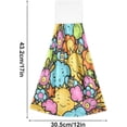 thumbnail image 3 of SKYSONIC 2 PCS 12"x17" Hand Towels for Kitchen Cute Doodles Bunny Bathroom Hand Towels Kitchen Towels with Hanging Loop, Floral Sun Hanging Tie Towels, 3 of 6