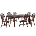 thumbnail image 4 of Andrews 7Pc 76-in Rectangle Butterfly Extendable Dining Set /Chestnut Brown Wood, 4 of 7