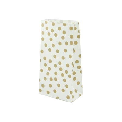 12 Packs: 16 ct. (192 total) White & Gold Dot Treat Bags by Celebrate It™