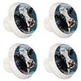 thumbnail image 2 of 4 Pcs Cartoon Cow Knobs for Kitchen Cabinet Cupboard Dresser Bookcase Drawer Pulls Handles Round Home Decor, 2 of 8