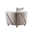 thumbnail image 5 of Chanelle Thick Velvet Fabric Upholstered Chair Made With Wood in Beige, 5 of 6