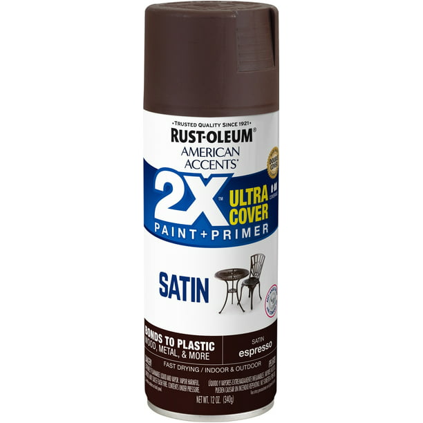 Espresso Rust Oleum American Accents 2x Ultra Cover Satin Spray Paint 12 Oz Com - Espresso Brown Color Spray Paint