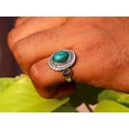 thumbnail image 4 of Heaven Crafts Natural Oval Turquoise Ring 925 Solid Sterling Silver Green Gemstone Handmade Statement Jewelry Gift Item, 4 of 6