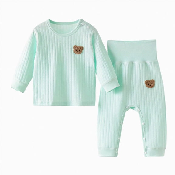 TOWED22 Toddler Boys Girls Pajamas 2 Pieces Long Sleeve Top and Pants Set Cotton Print Pjs Sleepwear Jammies Fall Winter 3 6 9 12 18 24 Months 2 3 4 5 6 7 8 9 Years(Green,18-24 M)