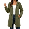 thumbnail image 5 of Brnmyaeo Women's Zip Up Long Hoodies Oversized Fleece Tunic Sweatshirts with Pockets Casual Waist drawstring Jacket Coats Fall Trendy Zipper Hoodie, 5 of 8