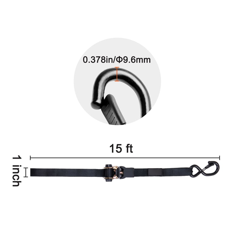 BENTISM 4 Pack Ratchet Tie Down Straps 2200 lbs 1x15' Heavy
